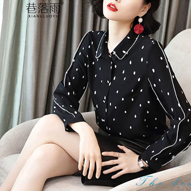 巷落雨2019新款蝴蝶结翻领长袖显瘦上衣波点女士衬衣衬衫TR0673在类目 模玩/动漫/周边/cos/桌游, Cosplay服饰/道具/服务, Cosplay女装中 - 来自Buy2taobao.com提供专业的淘宝代购服务