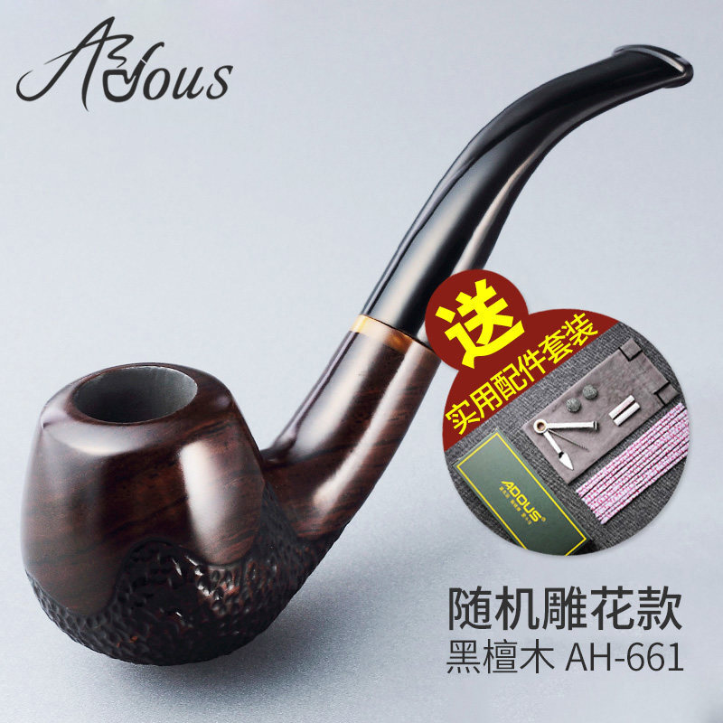 爱斗仕黑檀木烟斗石楠木手工烟斗老式烟丝斗弯式实木旱烟袋锅便携|ruв категории ZIPPO/швейцарский армейский нож/очки, курить, трубы - от Buy2taobao.com для оказания профессиональной услуги покупки агента Taobao