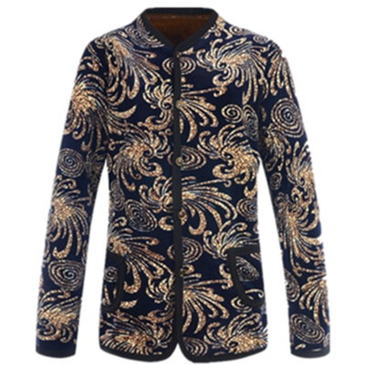 Double-breasted printing enlarge thickening Sweatshirt Fleece sweater Button Cotton lady Cardigan Plush keep warm jacketin the Lingerie/Men's underwear/Tracksuit , Warm coat category - from Buy2taobao.com to provide professional Taobao agent buy service