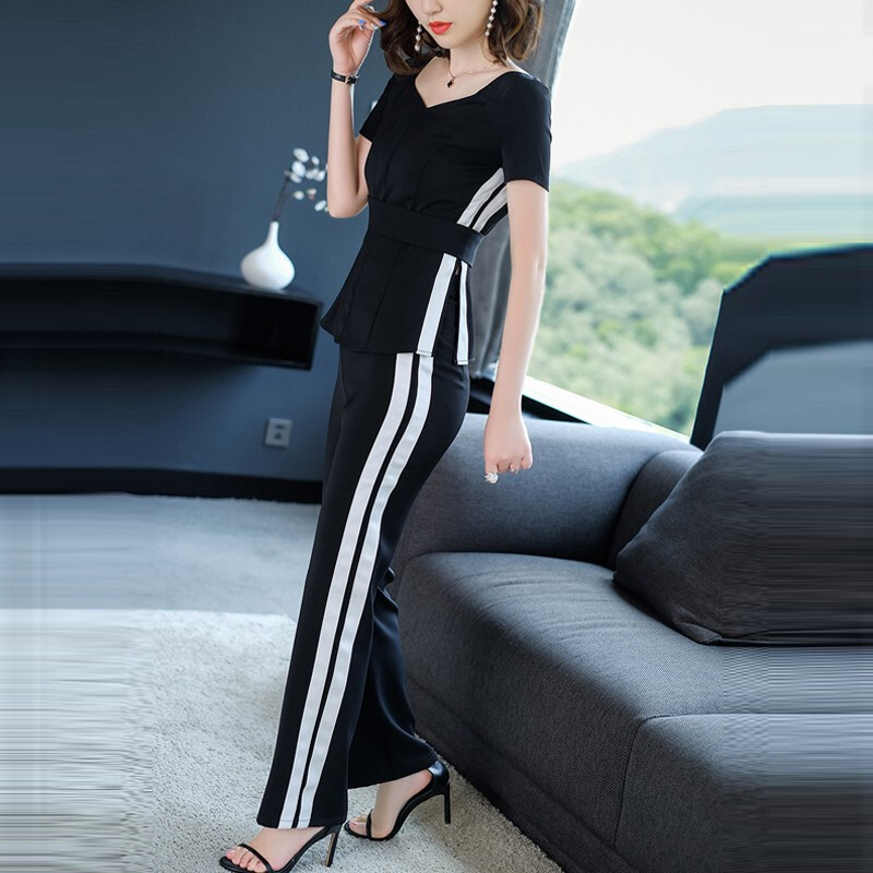 休闲女装潮1383 黑色搜韩女廊2019春季新品撞色边T恤修身长裤百在类目 模玩/动漫/周边/cos/桌游, Cosplay服饰/道具/服务, Cosplay女装中 - 来自Buy2taobao.com提供专业的淘宝代购服务