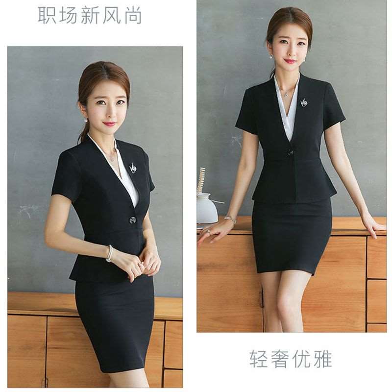 职业套装女装2019新款时尚气质短袖西装套裙修身工作服正装女前台在类目 女装/女士精品, 套装/学生校服/工作制服, 职业女裙套装中 - 来自Buy2taobao.com提供专业的淘宝代购服务