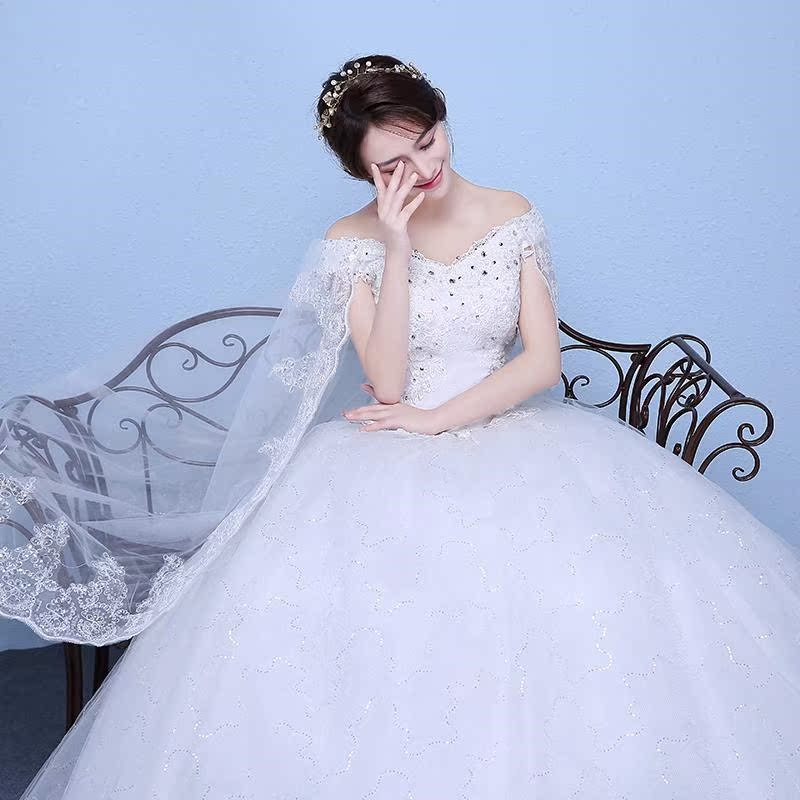 红色婚纱礼服2018新款新娘婚纱一字肩修身显瘦蓬蓬裙长款修身齐地|ruв категории Женская одежда, Cвадебные платья, свадебное платье - от Buy2taobao.com для оказания профессиональной услуги покупки агента Taobao