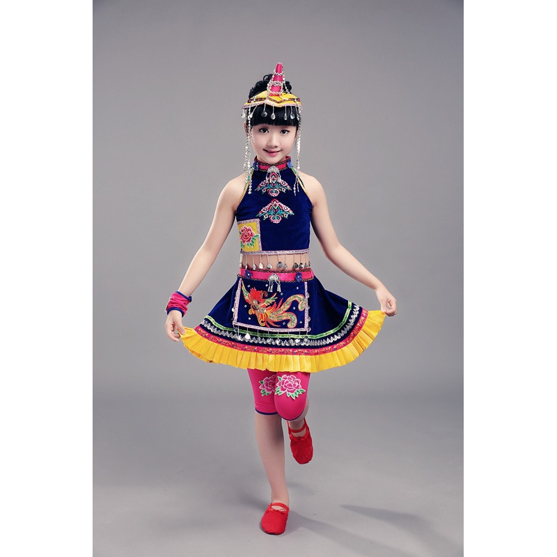 儿童彝族舞蹈服壮族服装土家族苗族舞蹈畲族表演服儿童少数民族舞|ruв категории Ручная работа, национальных меньшинств, в особенности ремесла, Она - от Buy2taobao.com для оказания профессиональной услуги покупки агента Taobao