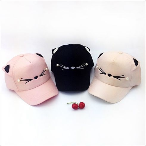 Children's hats Spring Kitty Embroidery Pearl Ears baby Cap men and women Cartoon Visorin the Children/Baby/Family fitted , Hat/Muffler/Masks/Gloves/Earmuffs/Booties , Multiple sets of Hat,Muffler,Gloves and other combinations category - from Buy2taobao.com to provide professional Taobao agent buy service