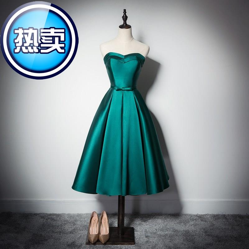 2019新款抹胸显瘦墨绿小礼服时尚气P质蓬蓬裙伴娘服晚宴装主持服|ruв категории Женская одежда, Cвадебные платья, платье/вечернее платье - от Buy2taobao.com для оказания профессиональной услуги покупки агента Taobao