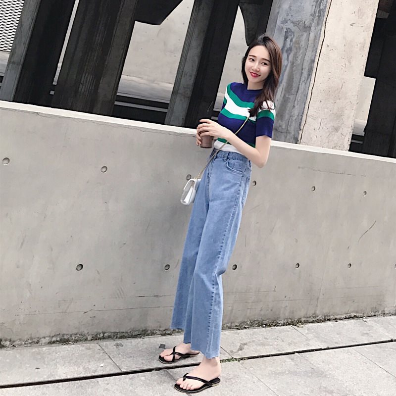 喇显瘦2019新款韩版潮九分裤宽腿直筒裤夏微高腰阔腿牛仔裤女宽松|ruв категории плесень играть/Аниме/вокруг/cos/настольные игры, Косплей одежды/реквизит/услуги, Косплей женской одежды - от Buy2taobao.com для оказания профессиональной услуги покупки агента Taobao