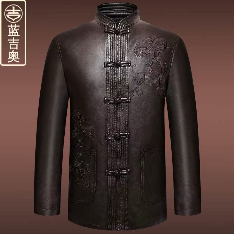Middle-aged and elderly people Tang costume grandpa Chinese tunic suit dad middle age leather clothing the elderly Chinese style clothing Chinese style coatin the Men's clothing, National costume category - from Buy2taobao.com to provide professional Taobao agent buy service