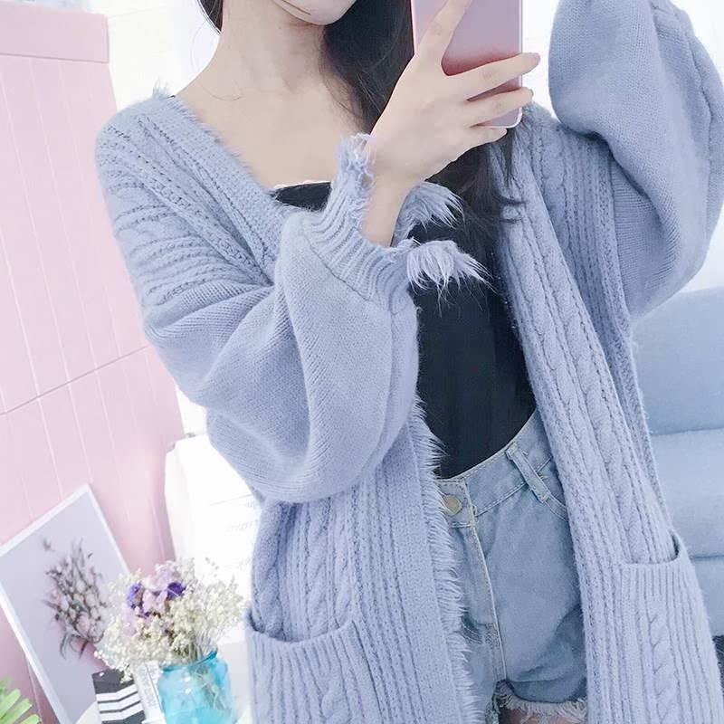 针织毛衣开衫冬毛毛外套女秋韩版 超仙慵懒风流苏宽松中长款加厚在类目 女装/女士精品, 毛衣中 - 来自Buy2taobao.com提供专业的淘宝代购服务