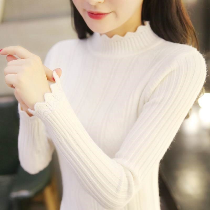 紧身针织衫内搭女春秋贴身毛衣韩版薄款百搭长袖棉线半高领打底。在类目 女装/女士精品, 毛衣中 - 来自Buy2taobao.com提供专业的淘宝代购服务