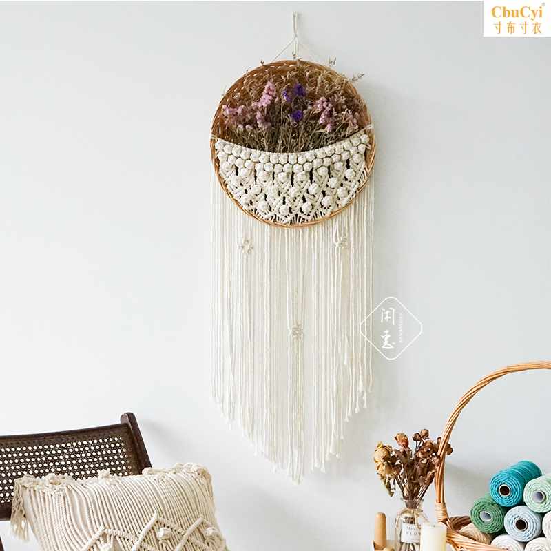 manual Cotton rope weave diy Room Background wall Hanging basket Flower vine Tapestries ins a living room bedroom Homestayin the Home Fabric , Tapestry/Tapestry category - from Buy2taobao.com to provide professional Taobao agent buy service