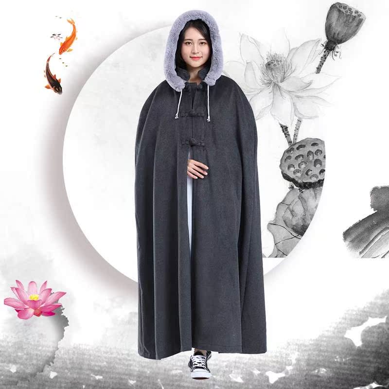 Fur collar A monk Plush Meditation Cape Sengfu double-deck thickening meditation Cape Buddhist clothes Sengfu Meditation cloakin the Women's clothing/Boutique , Costume/National costume/Stage costumes , National costume/Costumes category - from Buy2taobao.com to provide professional Taobao agent buy service