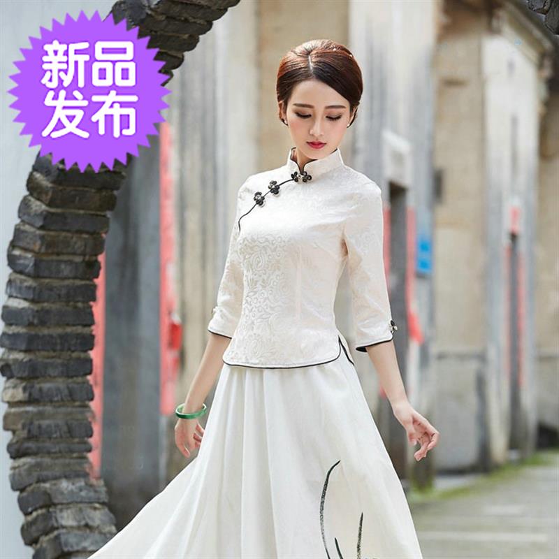2019春装复古66女士日常文艺少女旗袍改良短裙修身汉服显瘦改良上|ruв категории Женская одежда, костюм/национальная одежда/театр костюм, костюм/китайский стиль одежды, пальто - от Buy2taobao.com для оказания профессиональной услуги покупки агента Taobao