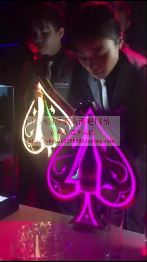 Spades champagne Wine stand Glowing wine rack LED Wine holder KTV Bar wine Produced Atmosphere propin the Tableware , Flagon/Wineglass/Wine , Wine category - from Buy2taobao.com to provide professional Taobao agent buy service