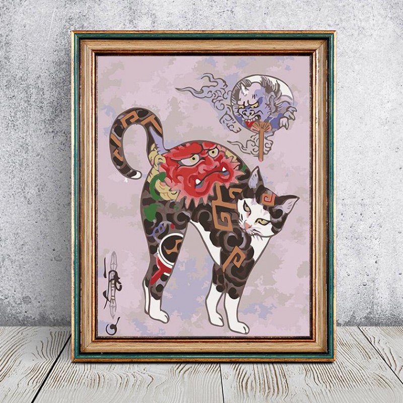 Digital oil painting diy Oil Painting Cartoon comic animal manual Filling Hand drawn decorate Hanging picture Samurai Catsin the Home accessories , Decorative painting , DIY/Digital painting category - from Buy2taobao.com to provide professional Taobao agent buy service