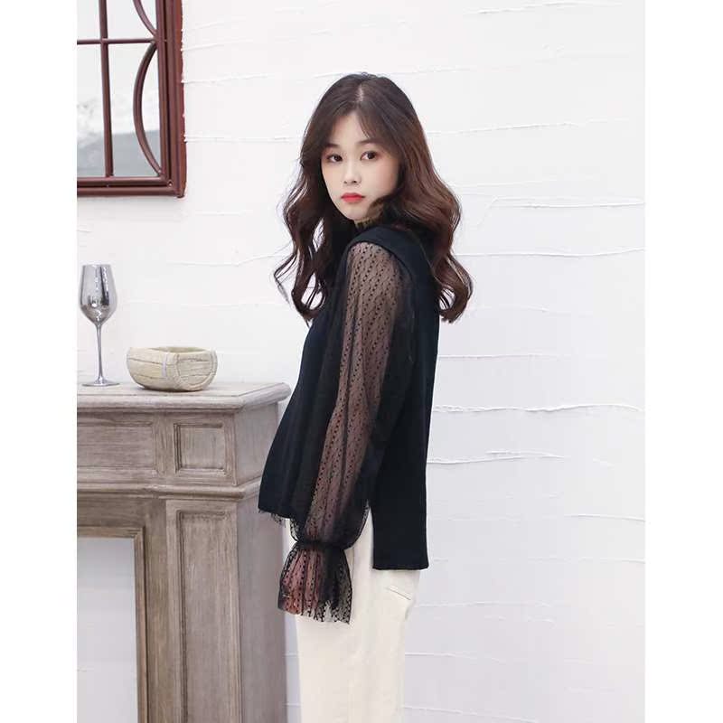 2019春季新品洋气灯笼袖蕾丝打底衫女秋冬内搭网纱很仙的上衣在类目 女装/女士精品, 蕾丝衫/雪纺衫中 - 来自Buy2taobao.com提供专业的淘宝代购服务