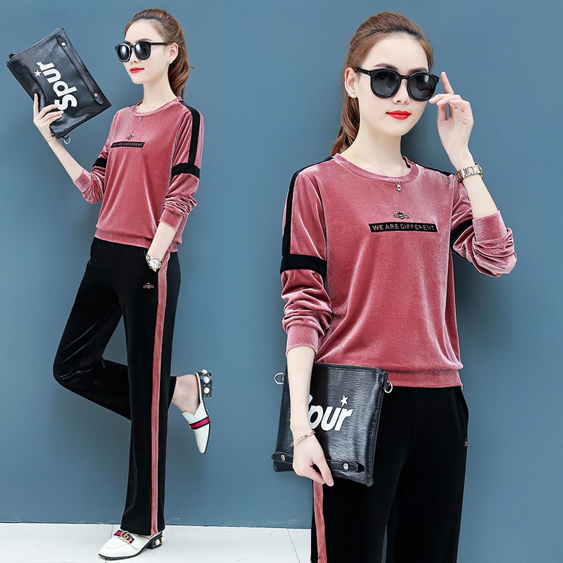 春秋2019新款金丝绒运动套装女韩版圆领休闲运动服女装卫衣两件套在类目 办公设备/耗材/相关服务, 包装设备/标牌及耗材, 礼品盒中 - 来自Buy2taobao.com提供专业的淘宝代购服务