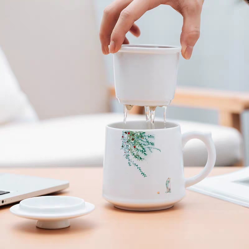 杯子办公杯情侣杯一对陶瓷带盖带茶隔大容量马克杯家用泡花茶水杯在类目 餐饮具, 杯子/水杯/水壶, 杯子套装/情侣对杯中 - 来自Buy2taobao.com提供专业的淘宝代购服务