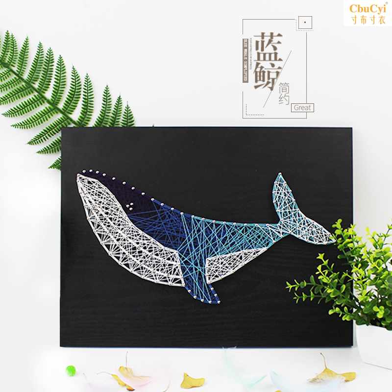 鲸鱼蓝鲸沙纱线画成品 钉子绕线画创意星空手工DIY装饰画材料在类目 家居饰品, 装饰画, DIY/数字油画中 - 来自Buy2taobao.com提供专业的淘宝代购服务