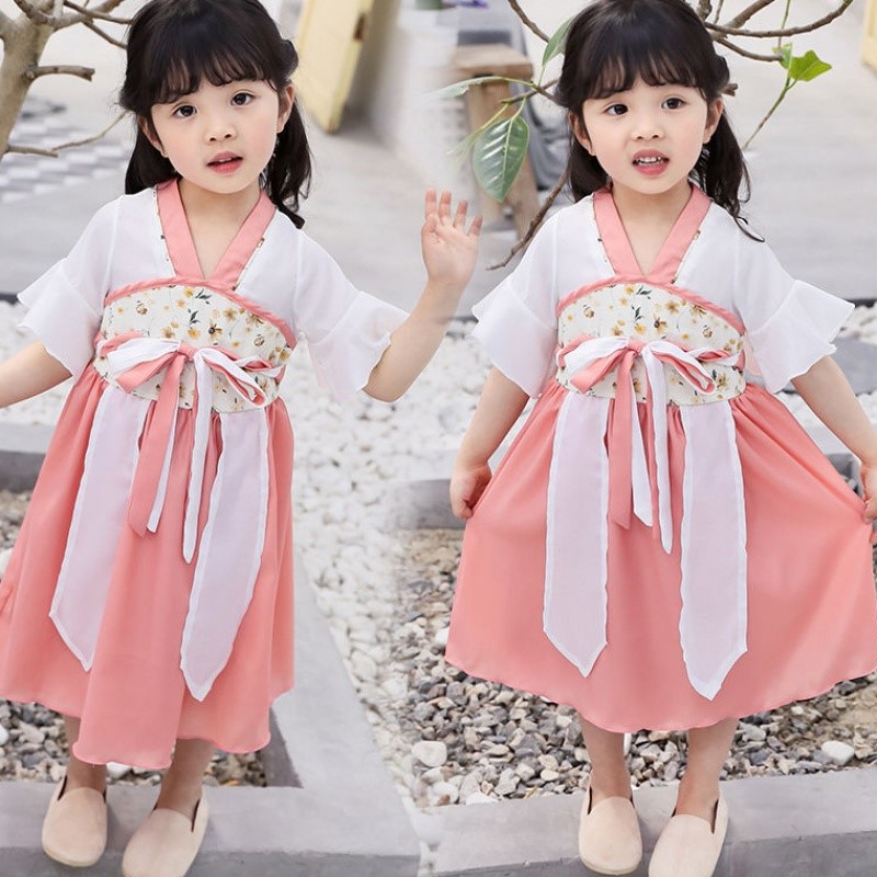 Hanfu dress 2019 new pattern girl baby Chinese style Chiffon children Ruskirt princess cheongsam fairyin the Children/Baby/Family fitted , Children's Robes/Costume/National costume , Costume category - from Buy2taobao.com to provide professional Taobao agent buy service