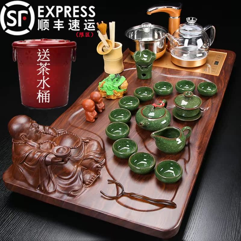新品匠仙整套功夫紫砂茶具全自動電磁爐冰裂茶具套裝實木茶台茶盤在類目 餐飲具, 茶具, 功夫茶具中 - 來自Buy2taobao.com提供專業的淘寶代購服務