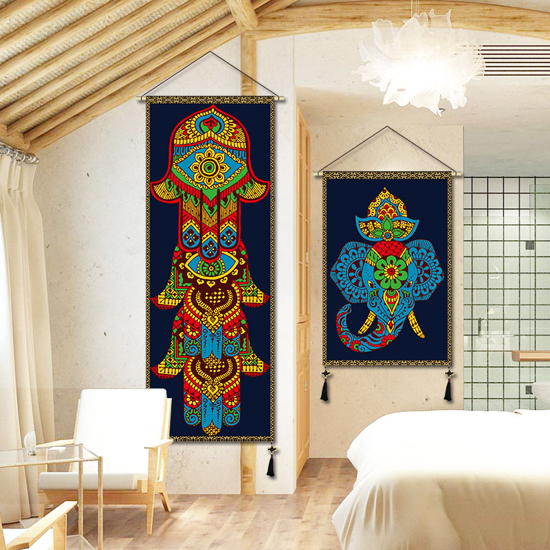 Homestay hotel Inn decorate Hanging picture Room background Tapestry Valance Ethnic style elephant Illustration Tapestriesin the Home Fabric , Tapestry/Tapestry category - from Buy2taobao.com to provide professional Taobao agent buy service