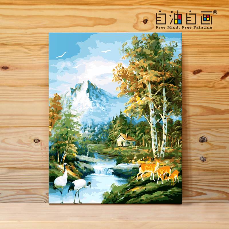 diy数字油画 大幅风景手绘客厅卧室家居装饰画 鹤鹿同春在类目 家居饰品, 装饰画, DIY/数字油画中 - 来自Buy2taobao.com提供专业的淘宝代购服务
