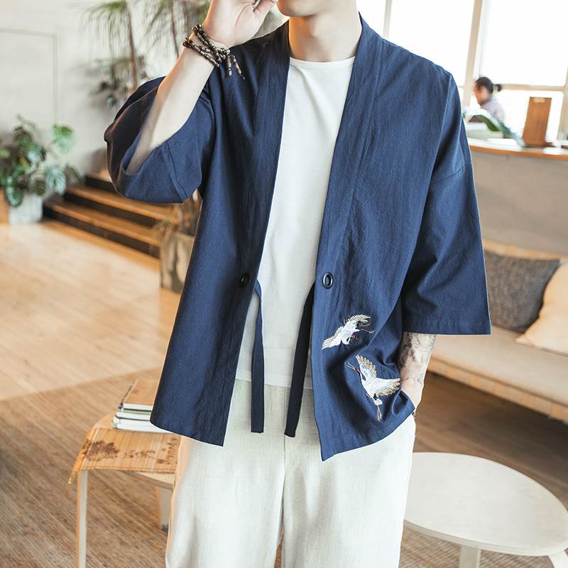 改良中式唐装汉服中国风外套披风居士民族服装青年和服男装服长衫在类目 男装, 民族服装中 - 来自Buy2taobao.com提供专业的淘宝代购服务