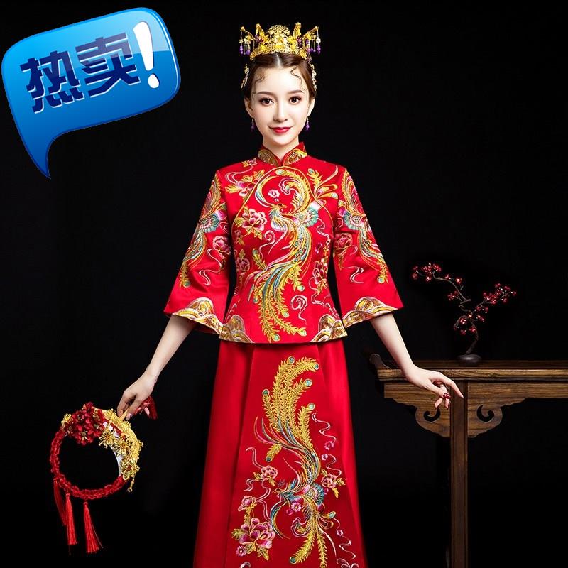 禾服新33娘服2018新款 結婚 中國風 中式婚紗敬酒服古代古裝嫁衣在類目 女裝/女士精品, 婚紗/旗袍/禮服, 旗袍中 - 來自Buy2taobao.com提供專業的淘寶代購服務