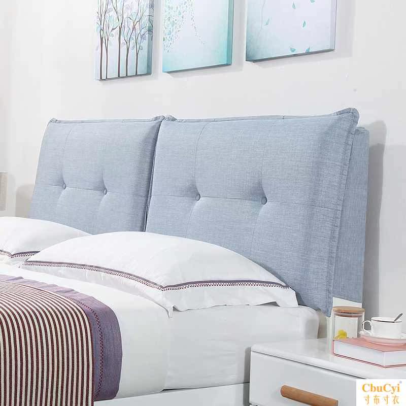 Bedside Cushion backrest Headboard Soft roll Fabric art Washable Bedside cover solid wood Tatami Bedside Pillowin the Home Fabric , Pillow/Pillow category - from Buy2taobao.com to provide professional Taobao agent buy service