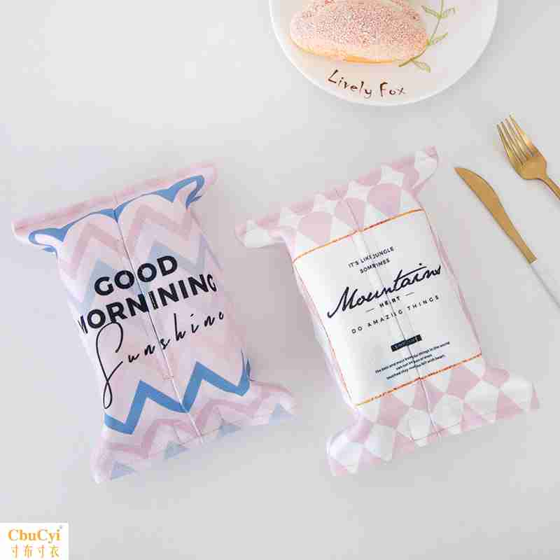 powder blue Geometry vehicle Tissue box ins Northern Europe Car Bandage Towel sets Hearts Pink Tissue boxin the Storage consolidation , Home Storage appliances , Pouch , Towel sets category - from Buy2taobao.com to provide professional Taobao agent buy service