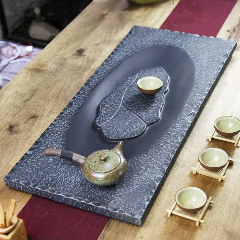 茶盘家用托盘功夫茶具茶台大号简约复古石头茶海乌金石茶盘排水式在类目 餐饮具, 茶具, 茶盘中 - 来自Buy2taobao.com提供专业的淘宝代购服务