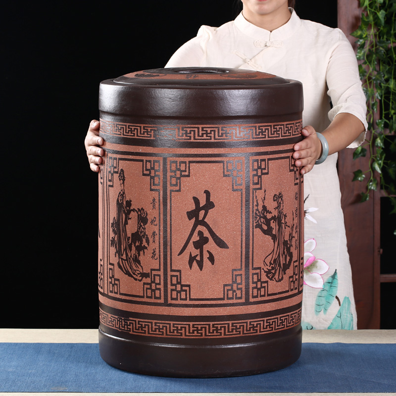 宜兴紫砂茶叶罐大号存封罐七子饼特大散茶罐储罐家用普洱罐粗陶密|ruв категории посуда, чайный сервиз, чайница - от Buy2taobao.com для оказания профессиональной услуги покупки агента Taobao
