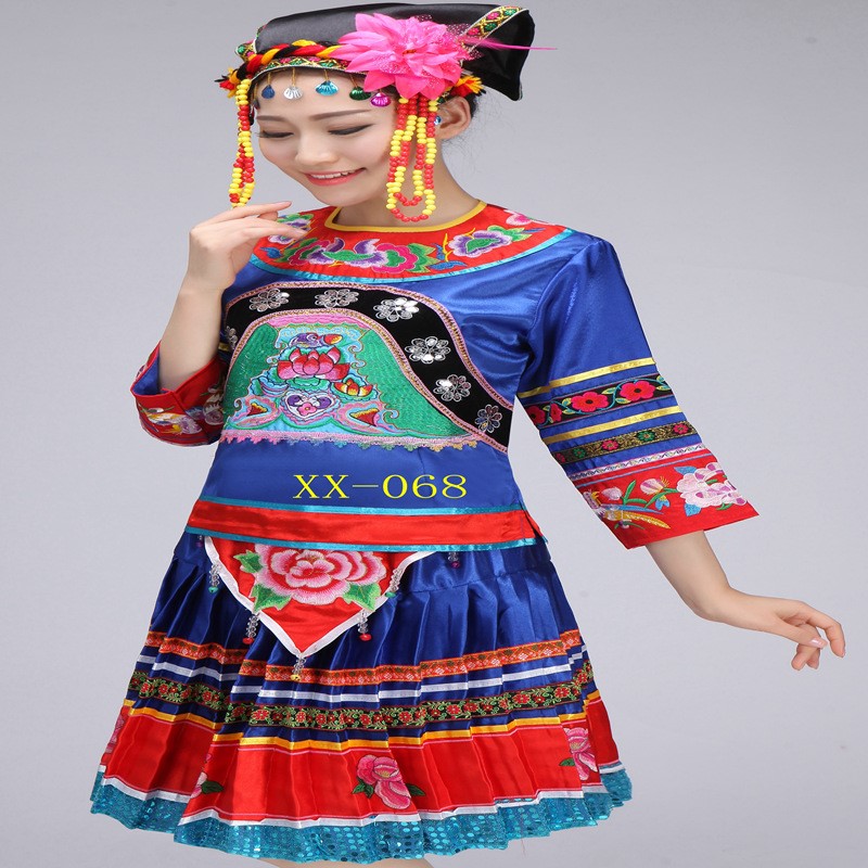 彝族舞蹈服装女百褶裙苗族羌族土家族演出服云南少数民族表演服饰在类目 特色手工艺, 少数民族特色工艺品, 羌族中 - 来自Buy2taobao.com提供专业的淘宝代购服务