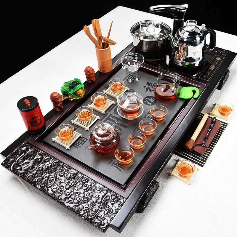 a complete set Cinnabar Kungfu Online tea set suit a living room household fully automatic Tea ceramics Tea Service Tea ceremony solid wood tea trayin the Tableware , Tea set , Tea package category - from Buy2taobao.com to provide professional Taobao agent buy service
