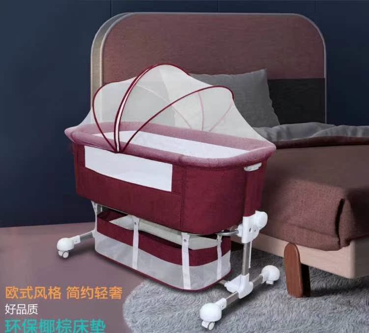 European style Baby bed Dual use portable Folding bed Baby bed Newborn multi-function Mosaic Cradle Lathein the Diapers/Care/Feeding/Push lathe , Crib/Crib/Cradle/Chair , Crib/Children's beds category - from Buy2taobao.com to provide professional Taobao agent buy service