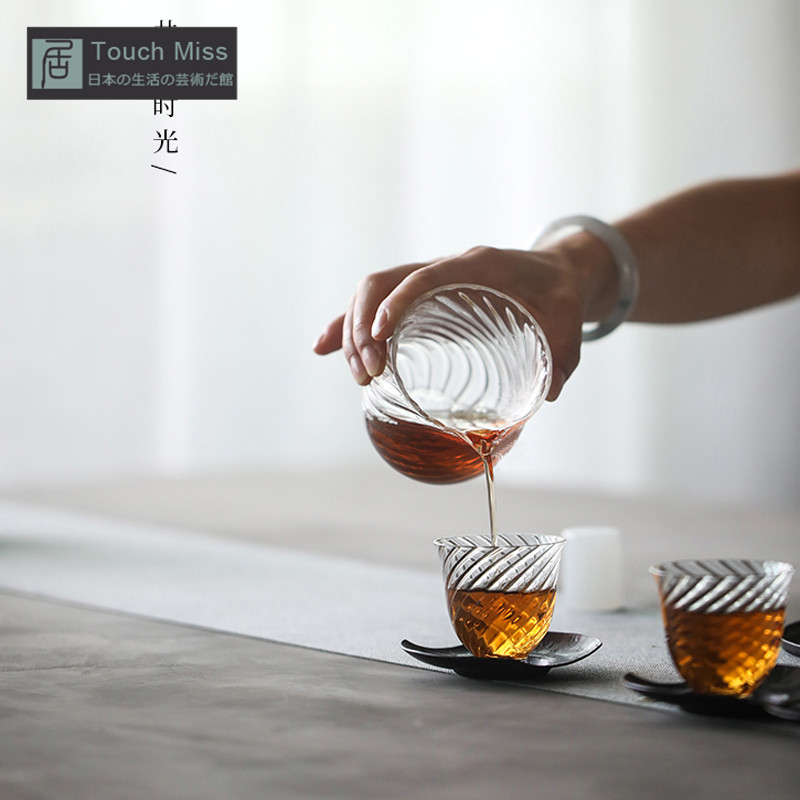 四杯耐热玻璃茶器套组转纹玻璃茶具套装一壶日式手工旋|msdalam kategori pinggan mangkuk, set teh, Pakej teh - dari Buy2taobao.com untuk memberikan perkhidmatan ejen Taobao profesional membeli