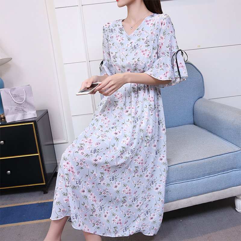 pregnant woman Dress Summer wear fashion Broken flowers summer Chiffon Short sleeved fairy Ultra cents Overknee lactation Mid length version skirtin the Maternity/Maternal supplies/Nutrition , Maternity , Dress category - from Buy2taobao.com to provide professional Taobao agent buy service