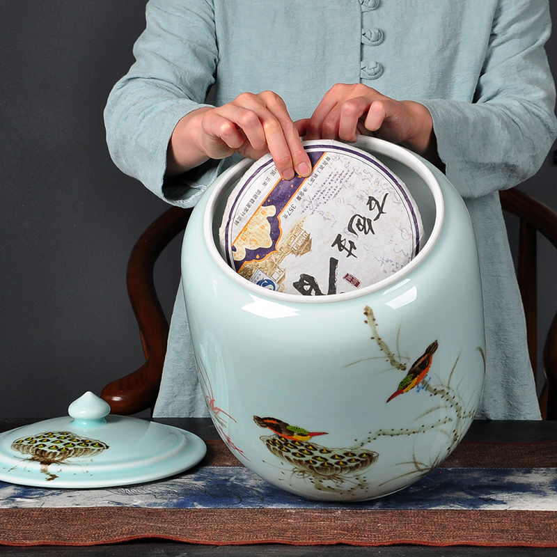 Tea pot Tea pot Large Hand drawn Decoration Tea warehouse Tea cake Seven cakes Seal cylinderin the Tableware , Tea set , Tea caddy category - from Buy2taobao.com to provide professional Taobao agent buy service