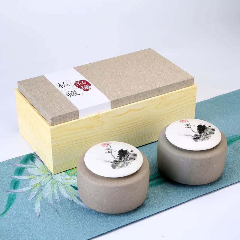 高档茶叶包装礼盒空盒通用防木质盒半斤装红绿茶罐陶瓷茶叶罐定制|ruв категории посуда, чайный сервиз, чайница - от Buy2taobao.com для оказания профессиональной услуги покупки агента Taobao