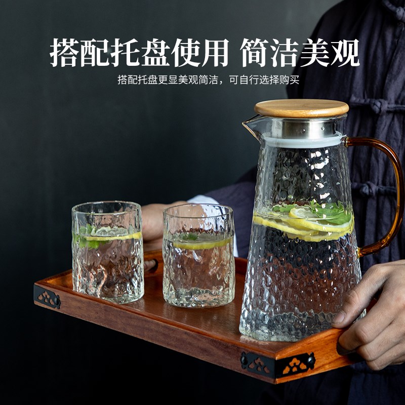 冷水壶玻璃耐高温家用大容量套装耐热凉水壶加厚防爆茶壶简约|msdalam kategori pinggan mangkuk, Cup/cawan/cerek, botol air sejuk - dari Buy2taobao.com untuk memberikan perkhidmatan ejen Taobao profesional membeli