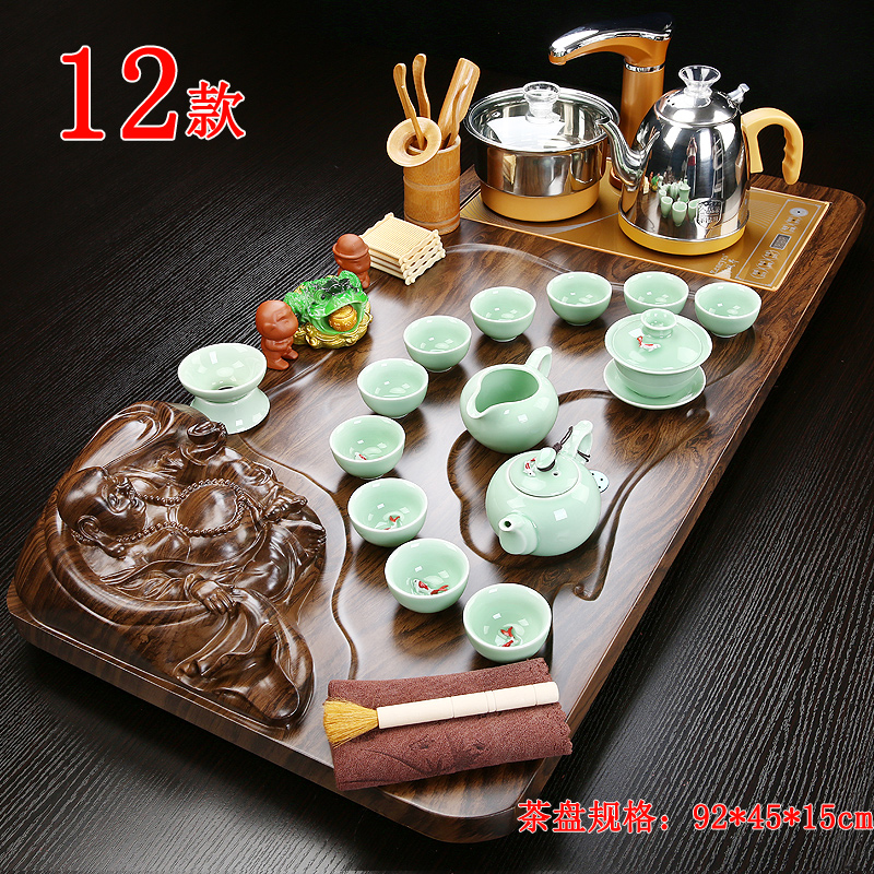 a complete set Kungfu Online tea set suit household Cinnabar fully automatic solid wood tea tray one Electromagnetic furnace modern Tea Service Chahaiin the Tableware , Tea set , Kung Fu Tea category - from Buy2taobao.com to provide professional Taobao agent buy service
