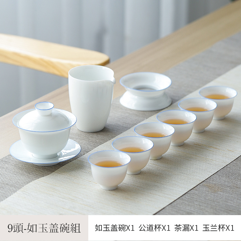 德化白瓷三才盖碗景德用纯手工小泡茶碗薄胎镇茶杯大号套装茶具家|ruв категории посуда, чайный сервиз, супник - от Buy2taobao.com для оказания профессиональной услуги покупки агента Taobao