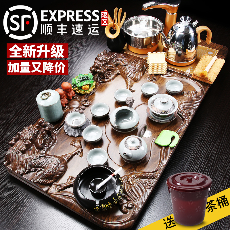 紫砂茶具套装家用简约整套全自动电磁炉实木茶盘陶瓷茶壶茶杯|msdalam kategori pinggan mangkuk, set teh, Pakej teh - dari Buy2taobao.com untuk memberikan perkhidmatan ejen Taobao profesional membeli