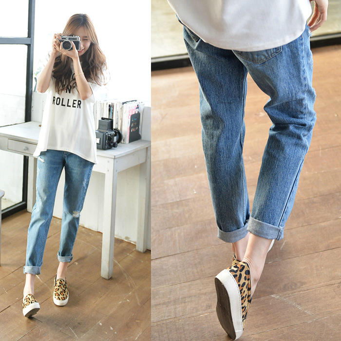 Jeans hole spring and autumn Easy Korean Edition student trousers Versatile Show thin ulzzang2018 The new springin the Women's clothing/Boutique , Jeans category - from Buy2taobao.com to provide professional Taobao agent buy service