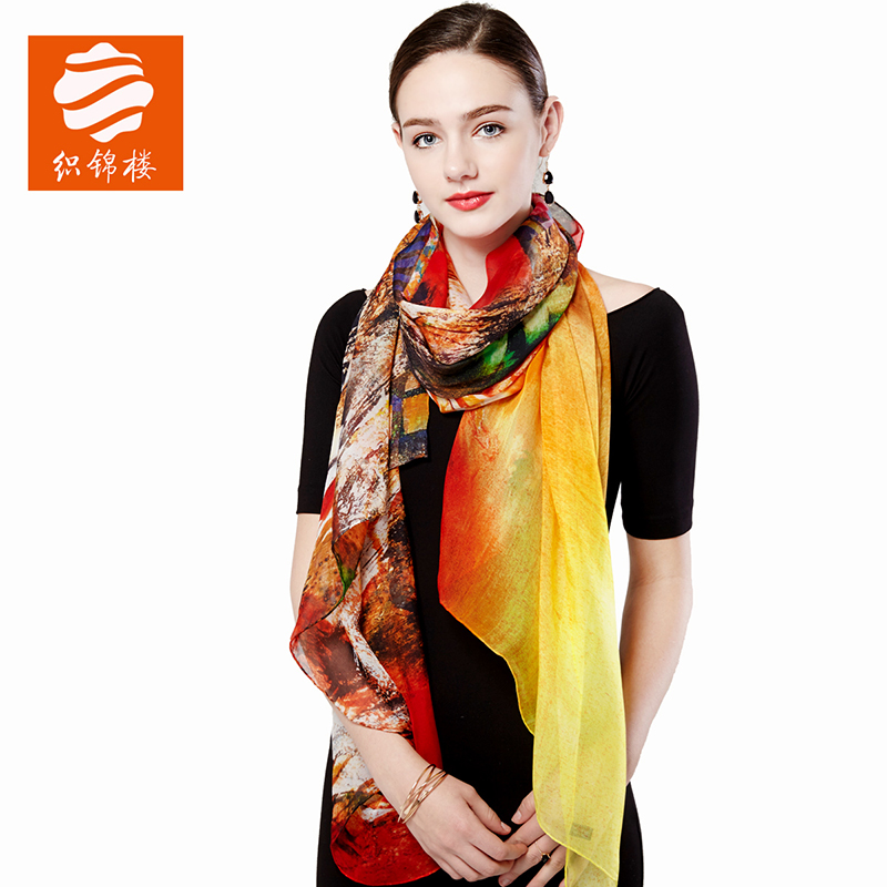 Brocade floor Real silk Silk scarf mulberry silk scarf summer Oil Painting Hangzhou silk Versatile have more cash than can be accounted for Sunscreen Shawlin the Accessories/Leather belt/Hat/Muffler , Muffler/Scarves/Shawl category - from Buy2taobao.com to provide professional Taobao agent buy service