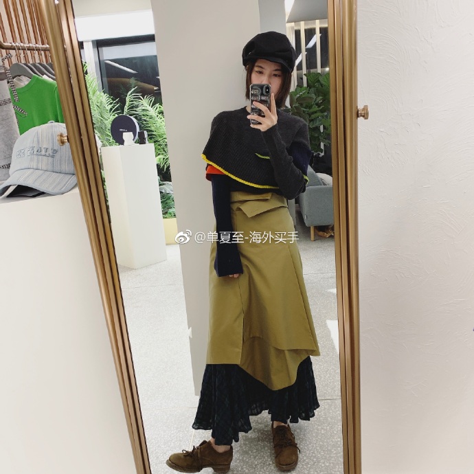 单夏至JUNESHAN ENFOLD 2019SS 卡其色格纹拼接长半裙 自留款在类目 女装/女士精品, 半身裙中 - 来自Buy2taobao.com提供专业的淘宝代购服务