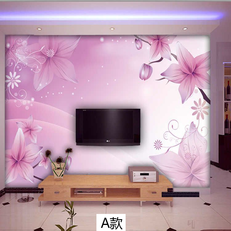 Aesthetic Dream Pink Lily romantic flowers and plants seamless mural wallpaper bedroom Wall paintings TV wall background wallpaper Wall coveringin the Decoration main material , Wallpaper , Custom mural category - from Buy2taobao.com to provide professional Taobao agent buy service