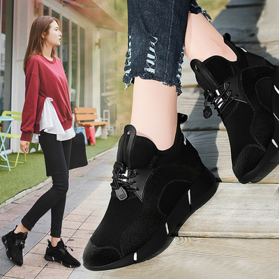 加绒运动鞋女韩版冬ulzzang原宿百搭2018新款春季平底休闲棉鞋子