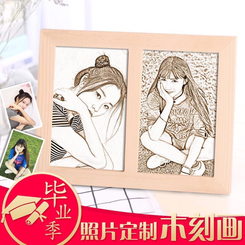 父亲节木刻画定制照片生日礼物创意毕业送女生闺蜜男朋友情侣实用在类目 节庆用品/礼品, 其它节庆用品中 - 来自Buy2taobao.com提供专业的淘宝代购服务