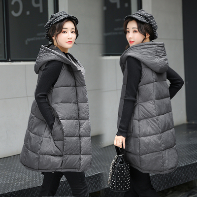 2017秋冬季新款大码加厚棉马甲女中长款韩版修身坎肩无袖马夹外套